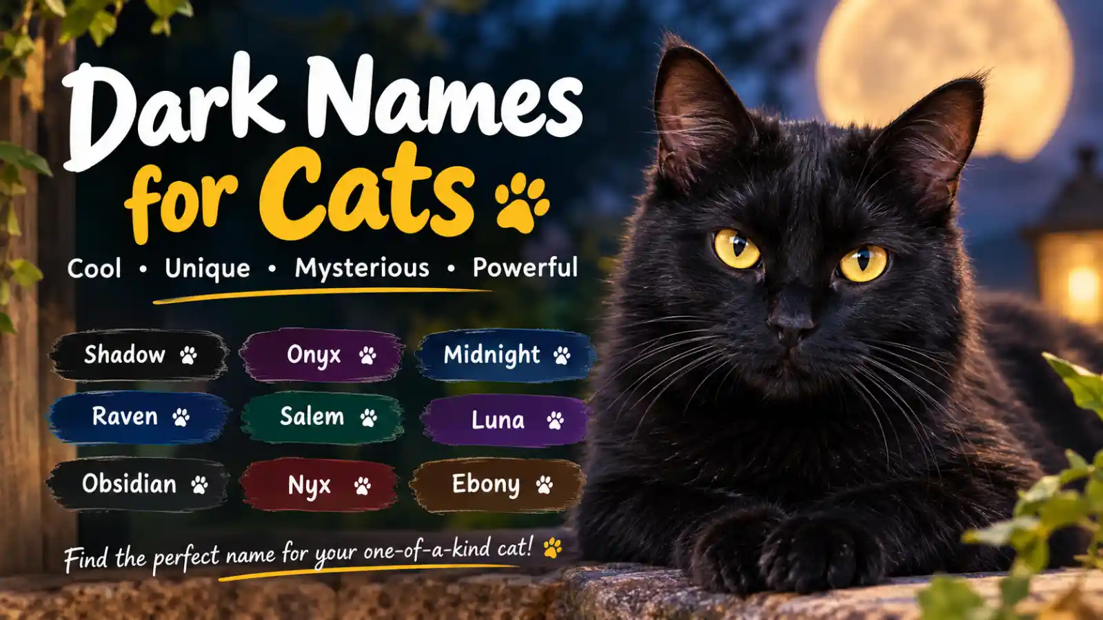 dark names for cats